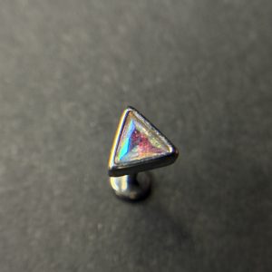 Titanium Triangle Stud Earring | Clear Crystal | High-Polish G23 Medical Grade | Hypoallergenic Piercing