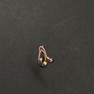 Titanium Pink High Heel Stud | Pink Crystal Accents | High-Polish G23 Medical Grade | Universal Ear & Nose Piercing
